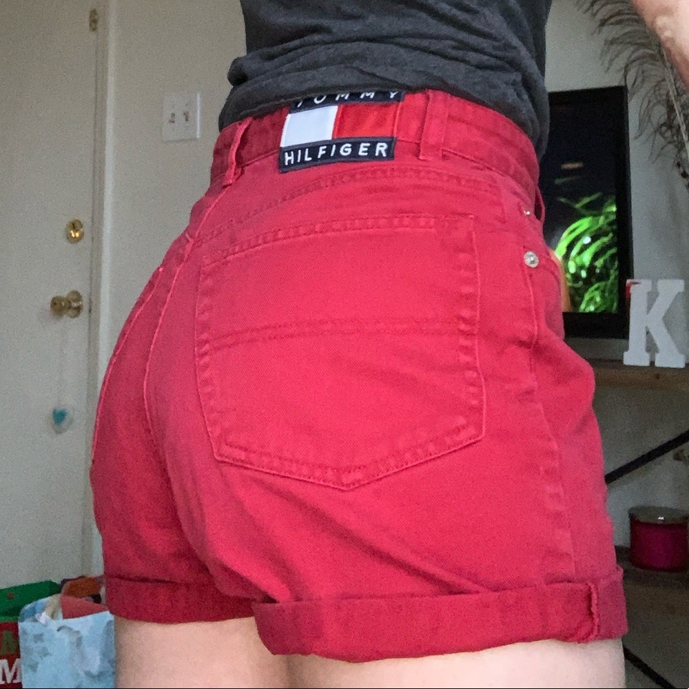 High waisted jean shorts